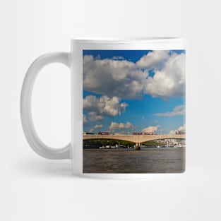 Red London Buses Waterloo Bridge England Mug